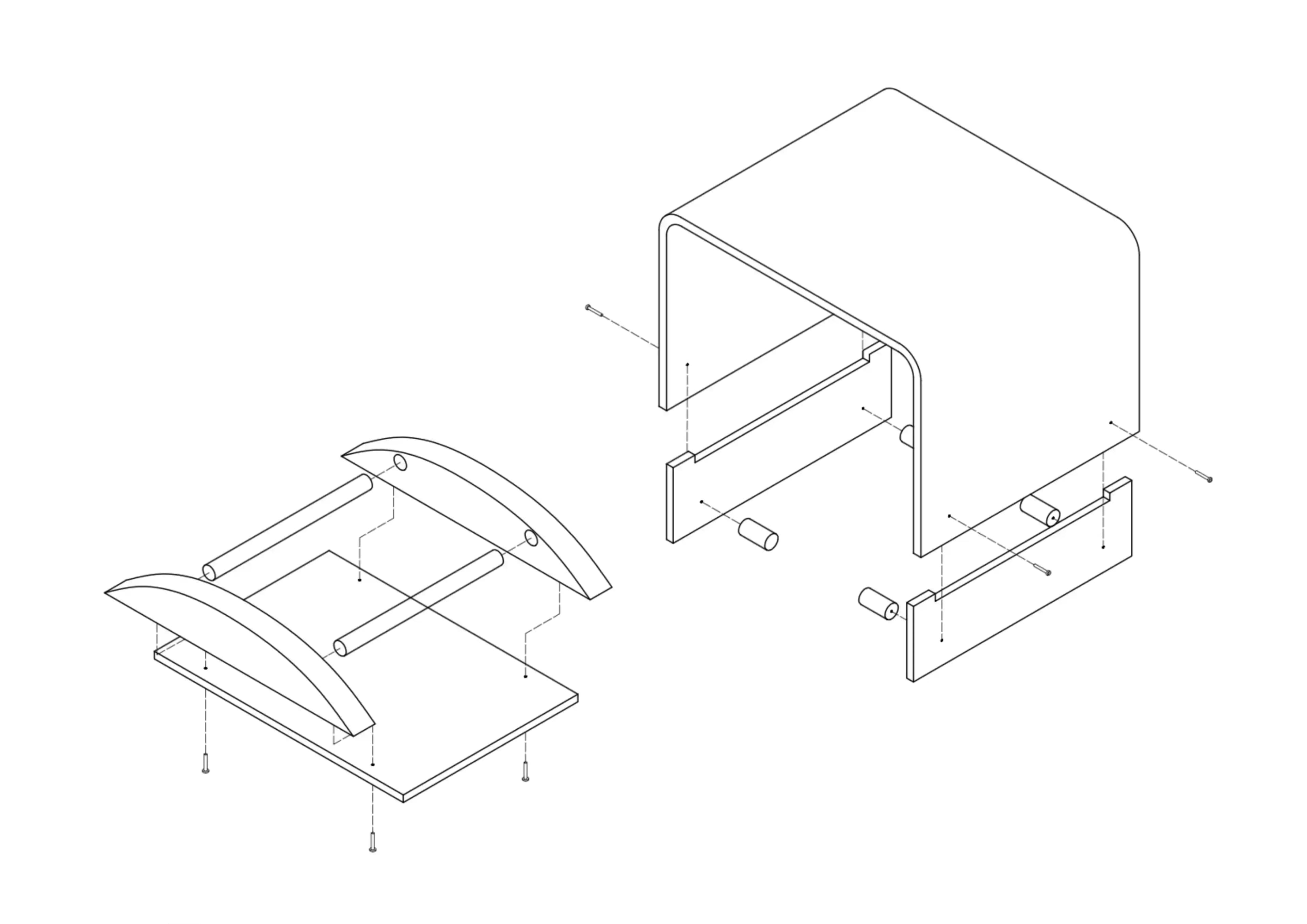 COFFEE TABLE BRIDGE — Technical drawings